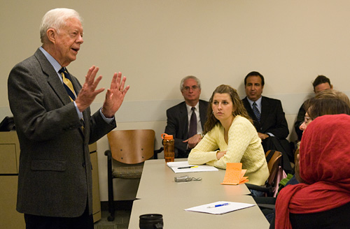 President Jimmy Carter in Candler classroom