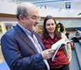 In person and on the page, Rushdie connects with students 