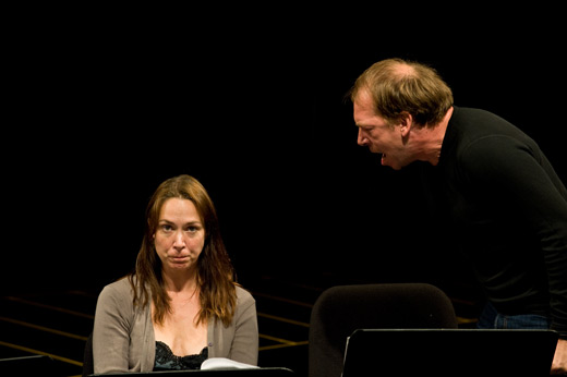 Elizabeth Marvel and Bill Camp in Theater of War. Photo By Howard Korn