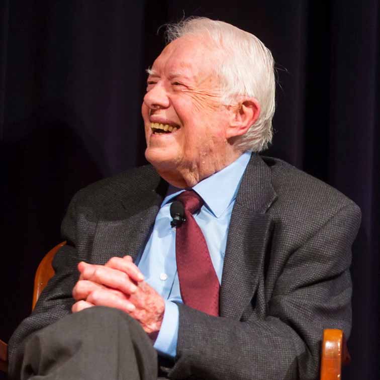 jimmy carter talking and smiling