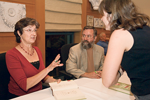 Barbara Kingsolver and Stephen Hopp signing books at Emory.