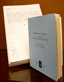 'Thrown Voices' with manuscript