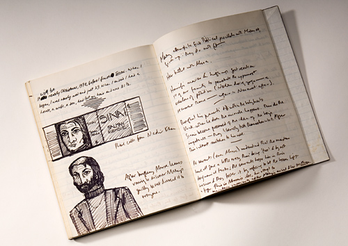 a journal from Rushdie's archive
