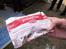Closeup of Plumpy'nut package