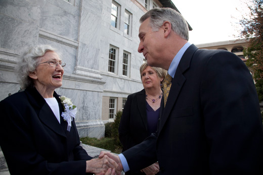 Mildred Price Varner and Emory President James W. Wagner