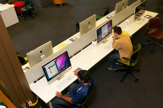 Students studying at the Oxford library.