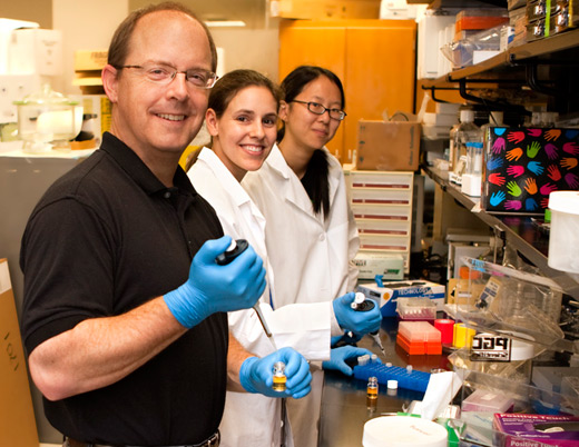 Jeffrey Boatright, with Jana Sellers (research specialist) and Tiffany Liao (Emory undergrad).