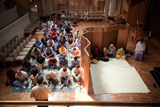 Friday Jummah prayers at the Cannon Chapel. 