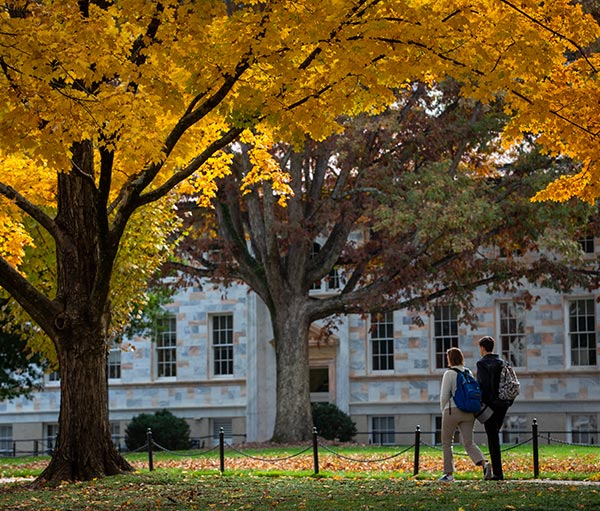 students walking on quad