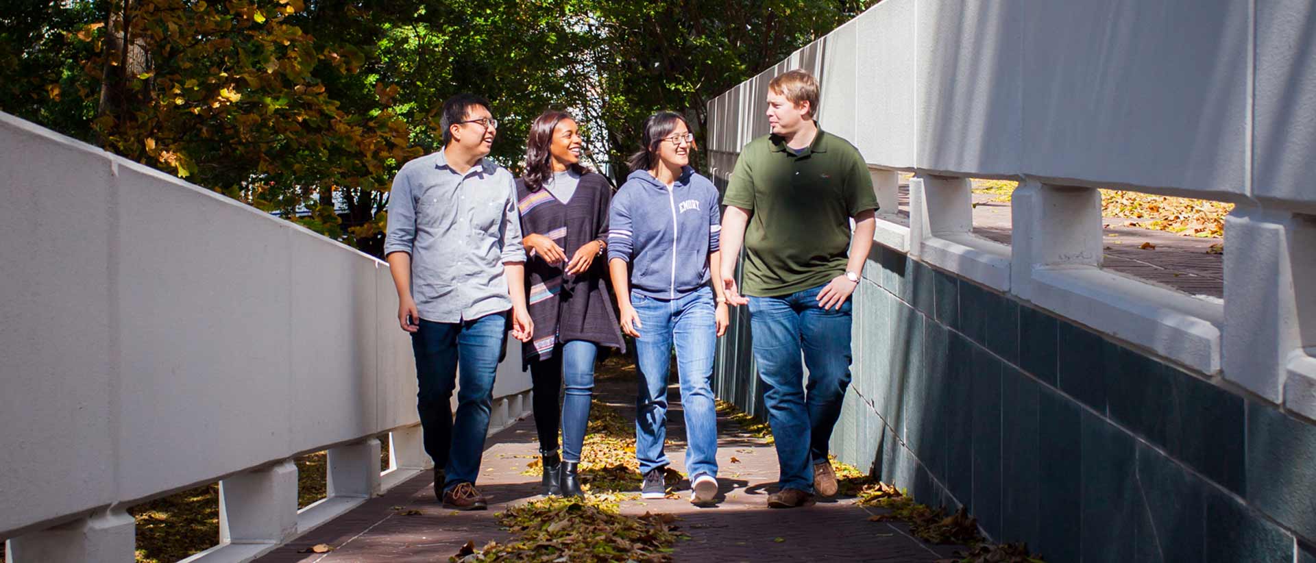 a group of students walking at the law school