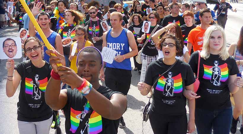 people at an lgbt march