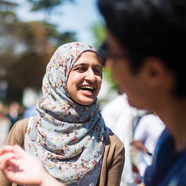 diverse students in conversation