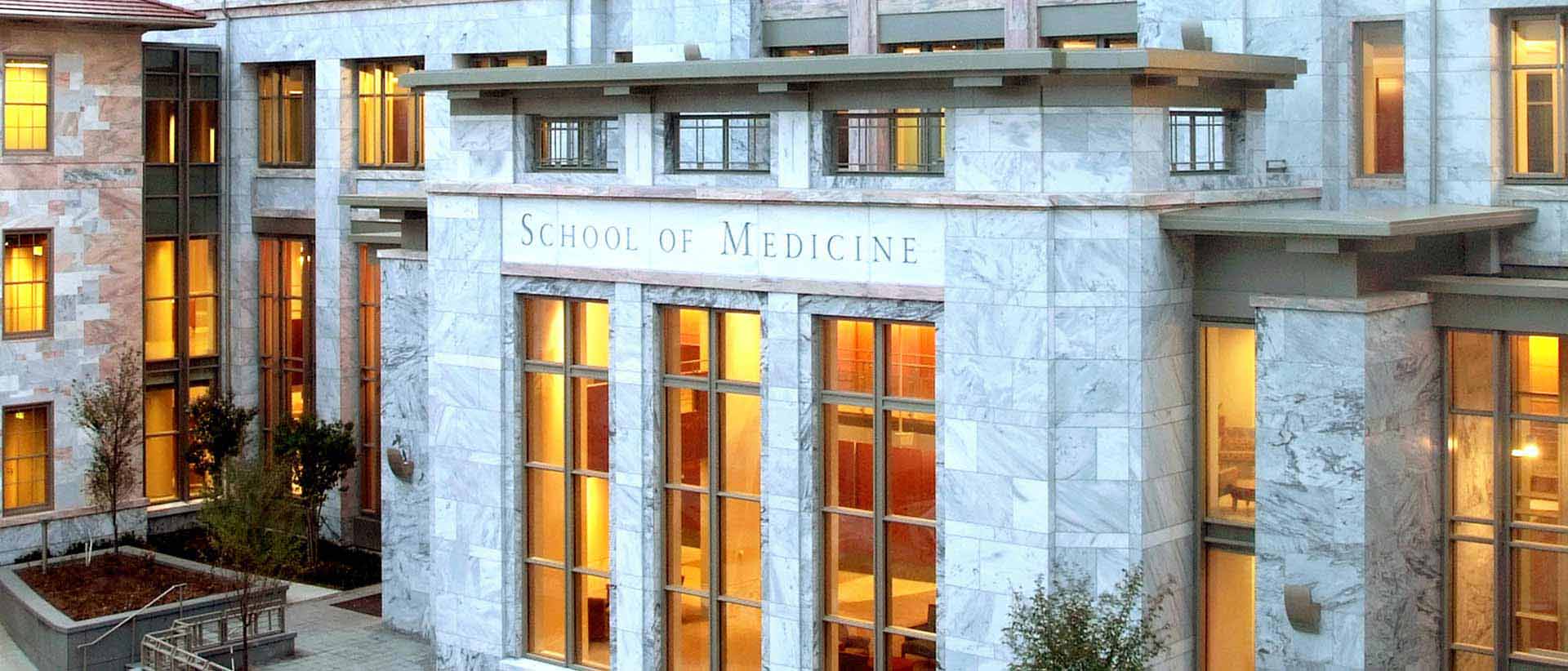 exterior view of the school of medicine building