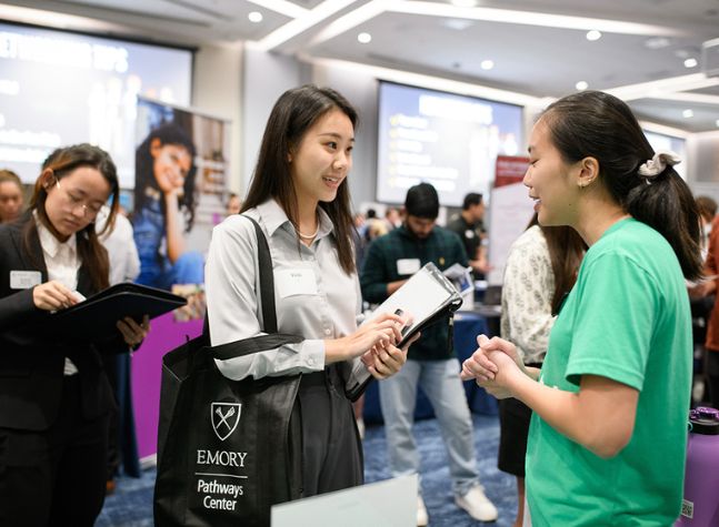 students talking 