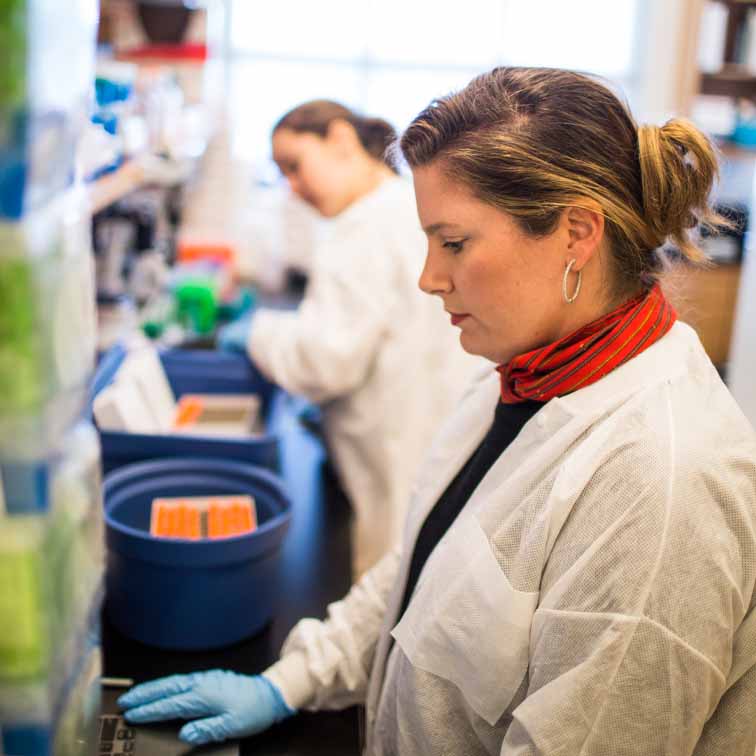 Erin Ferranti in a nursing lab